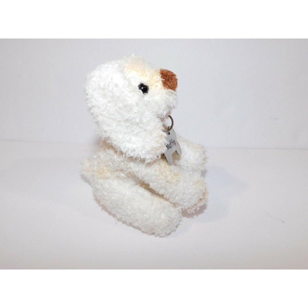 Blankets & Beyond White Cream 5" plush Puppy Muffin w Tag Collar - Picture 6 of 8
